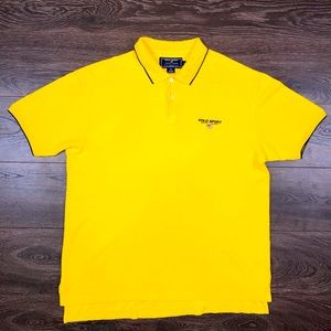 Polo Sport Ralph Lauren Men’s Vintage Casual Solid Yellow Polo Shirt Size Large